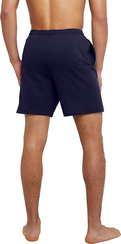 Hanes Athletic Shorts Favorite Cotton Jersey Shorts Pull-On Knit Shorts with Pocket