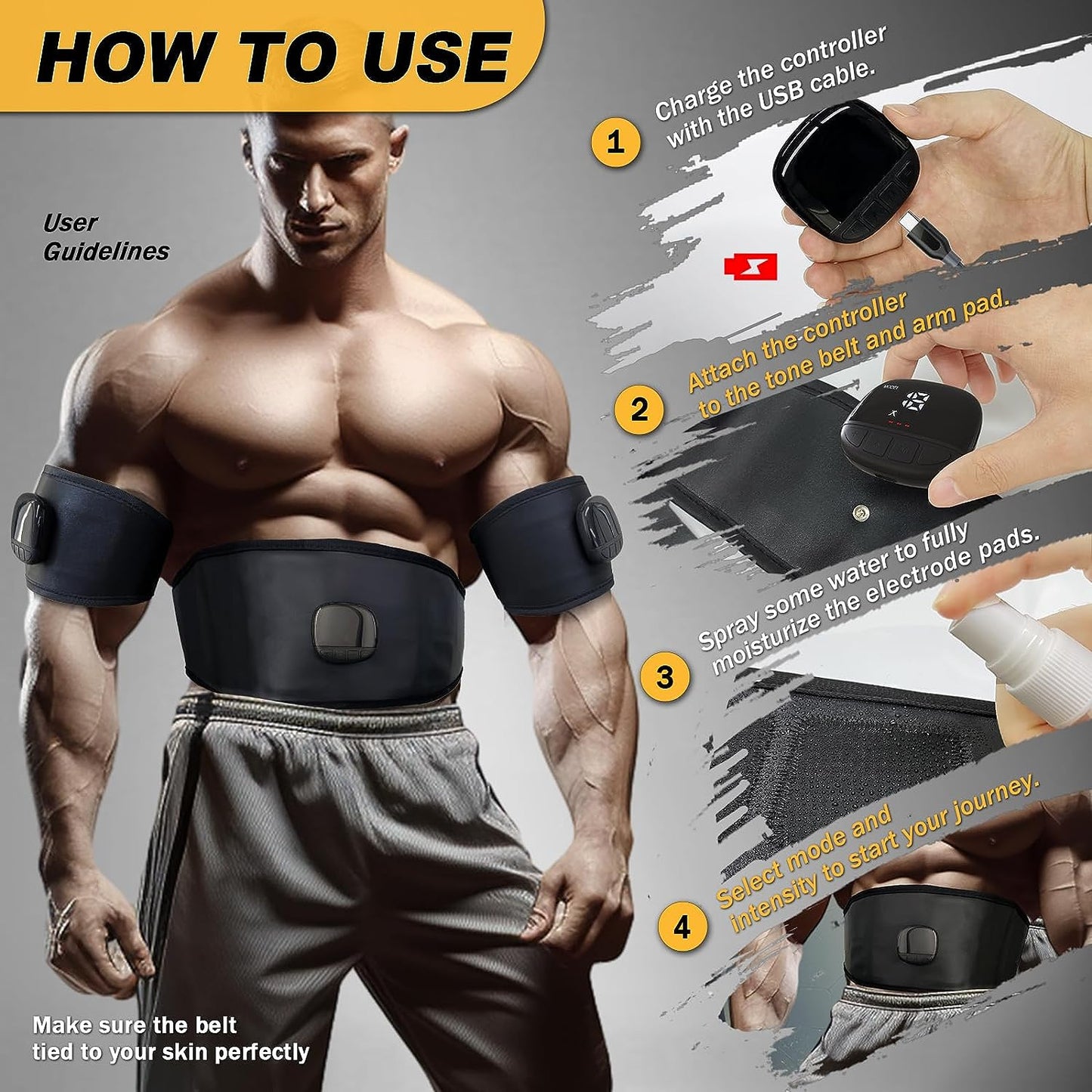 Ab Stimulator Belt Muscle Stimulator Waist Trainer Woman/Man Abs Workout Equiptment Your Home Gym 