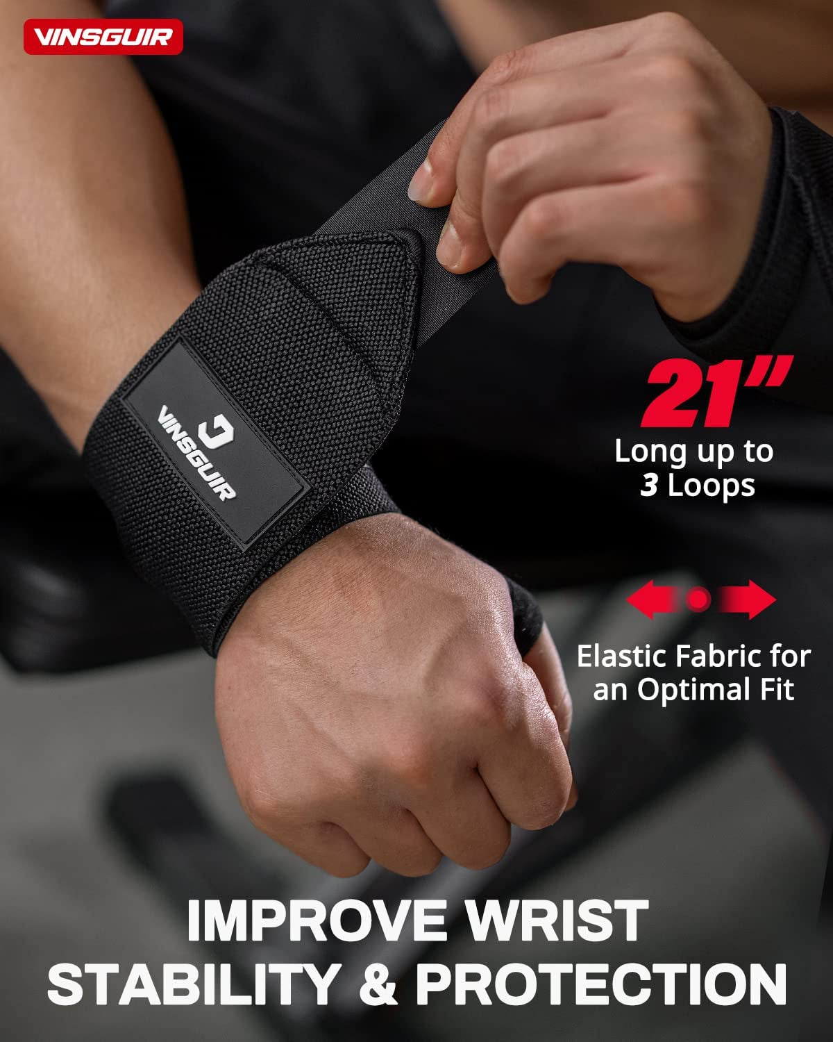 Straps Weightlifting and Working Out, Breathable Wrist Wraps with Thumb Loop and Left/Right Tabs