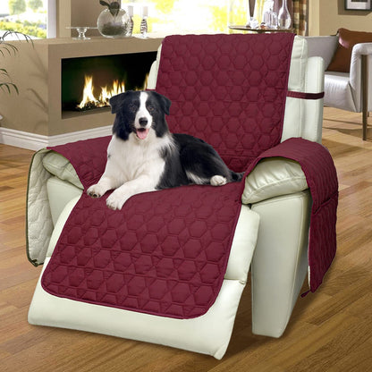 30 Inch Recliner Cover Burdungy 100% Waterproof Anti-Slip Large Recliner Slipcovers Pets Dogs