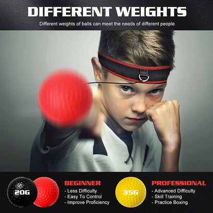 Boxing Reflex Ball Headband Set Boxing Equipment Include 4 Different Ball and 2 Adjustable 