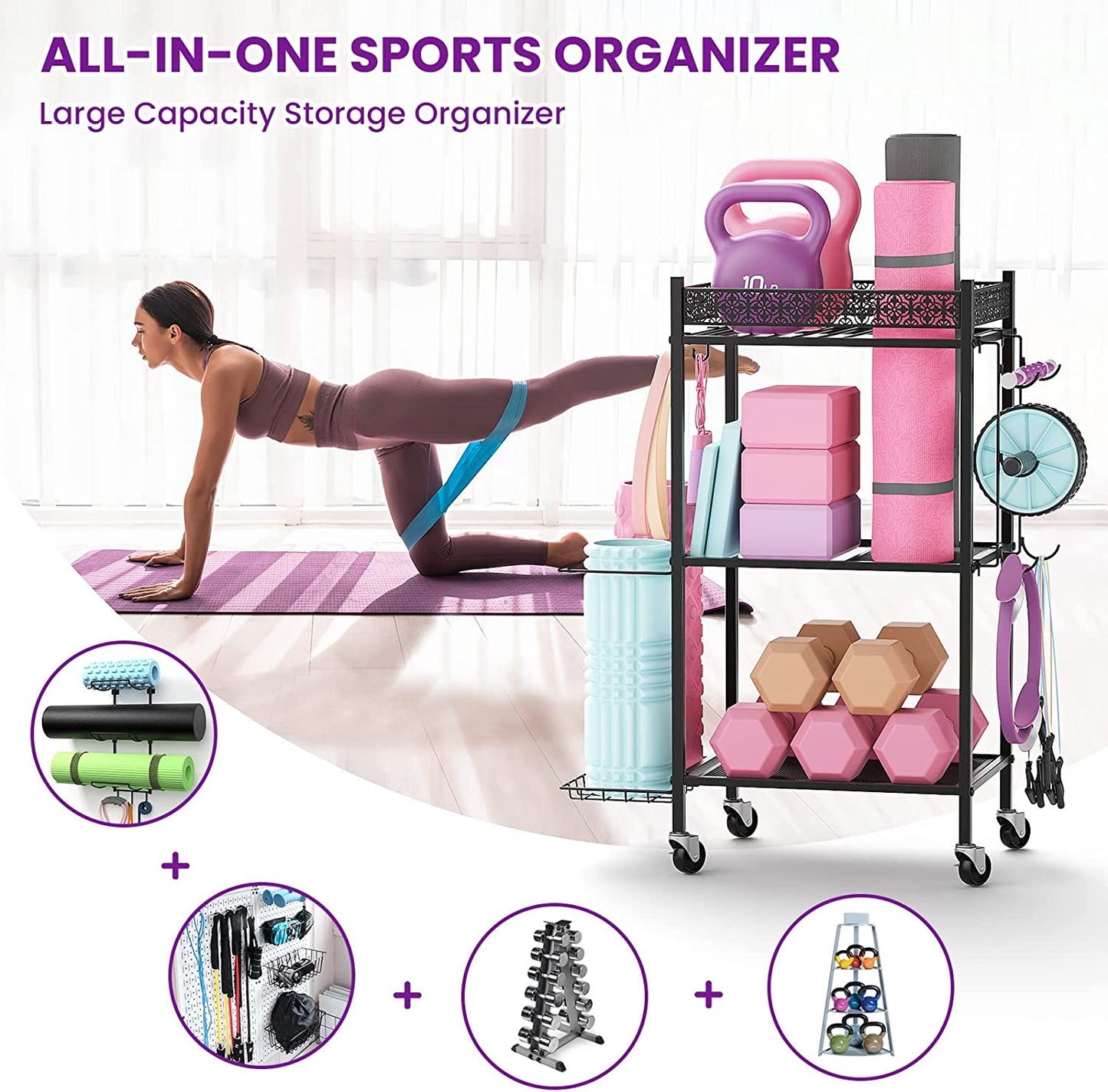 Yoga Mat Storage Home Gym Storage Rack Yoga Mat Holder Workout Storage Yoga Mat