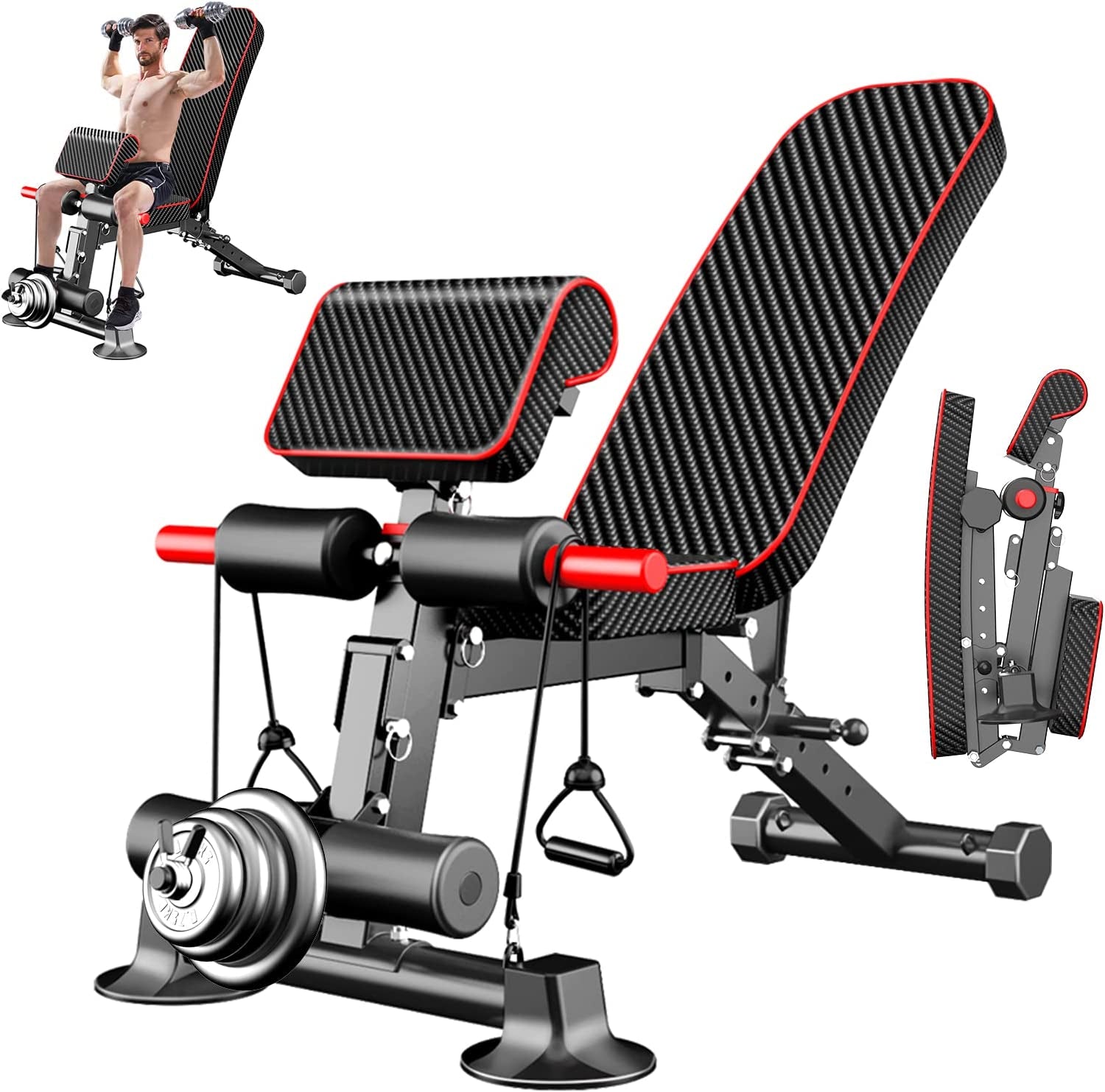 Weight Bench - Utility Weight Benches Full Body Workout Foldable Flat/Incline/Decline Exercise Multi