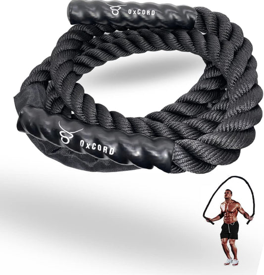 Heavy Jump Ropes Fitness 2.8Lb/5.5Lb/8.8Lb,Weighted Adult Skipping Rope Exercise Battle Ropes Men 