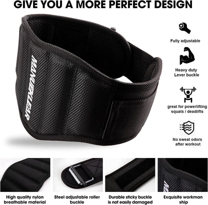 Gym Weight Lifting Belt Weight Lifting Workout Weightlifting Powerlifting Belt Men Women 7.5Inch