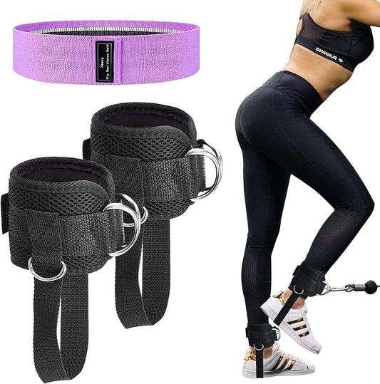 Ankle Straps Cable Machine Glute Kickbacks  Adjustable Comfort Fit Men Women Leg Workout Strap