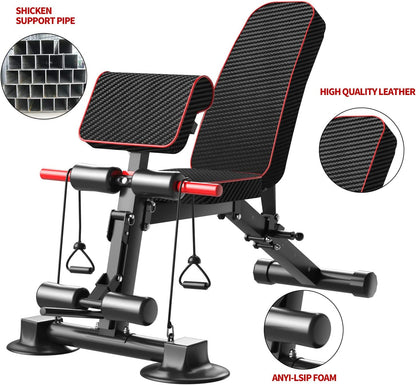 Weight Bench - Utility Weight Benches Full Body Workout Foldable Flat/Incline/Decline Exercise Multi