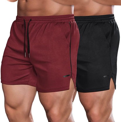 2Pack Gym Workout Shorts Mesh Lightweight Bodybuilding Pants Training Running Sports Jogger with Pockets