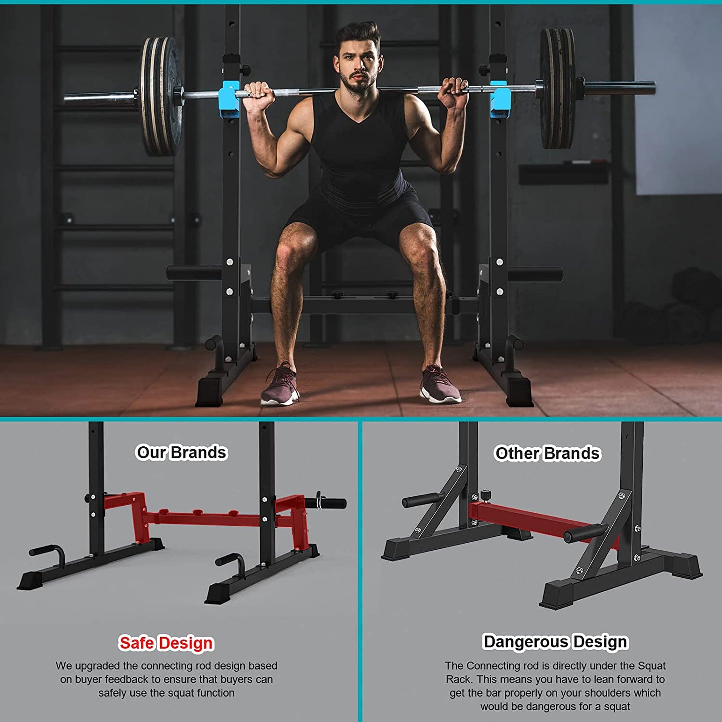 Squat Rack Barbell Rac Bench Press Rack Push up Multi-Function Weight Lifting Gym/Home Gym