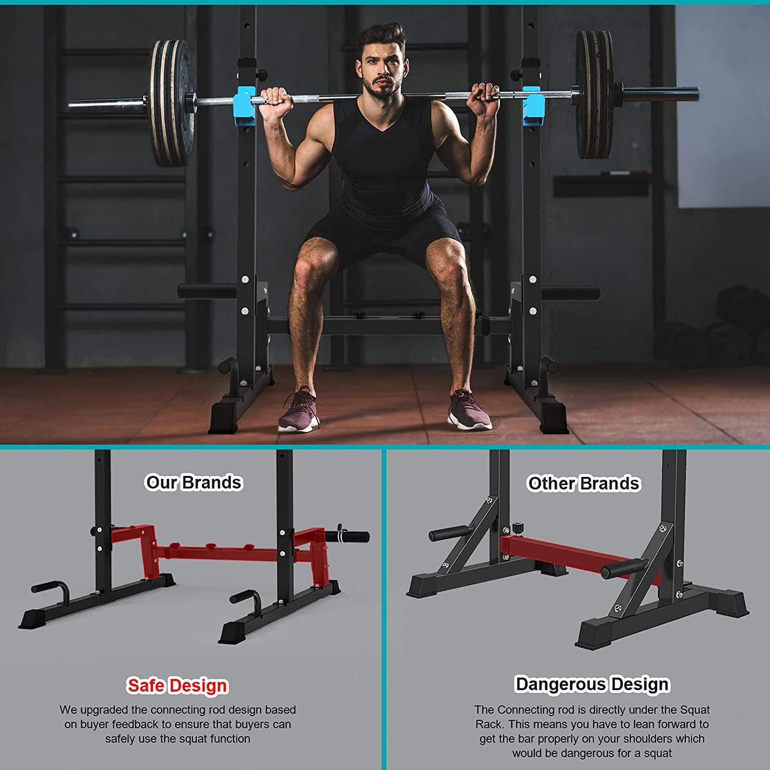 Squat Rack Barbell Rac Bench Press Rack Push up Multi-Function Weight Lifting Gym/Home Gym