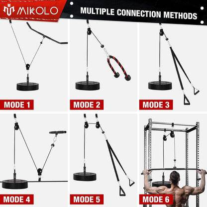 Weight Cable Pulley System Gym LAT and Lift Pulley System Cable Pulley Attachments Adjustable 