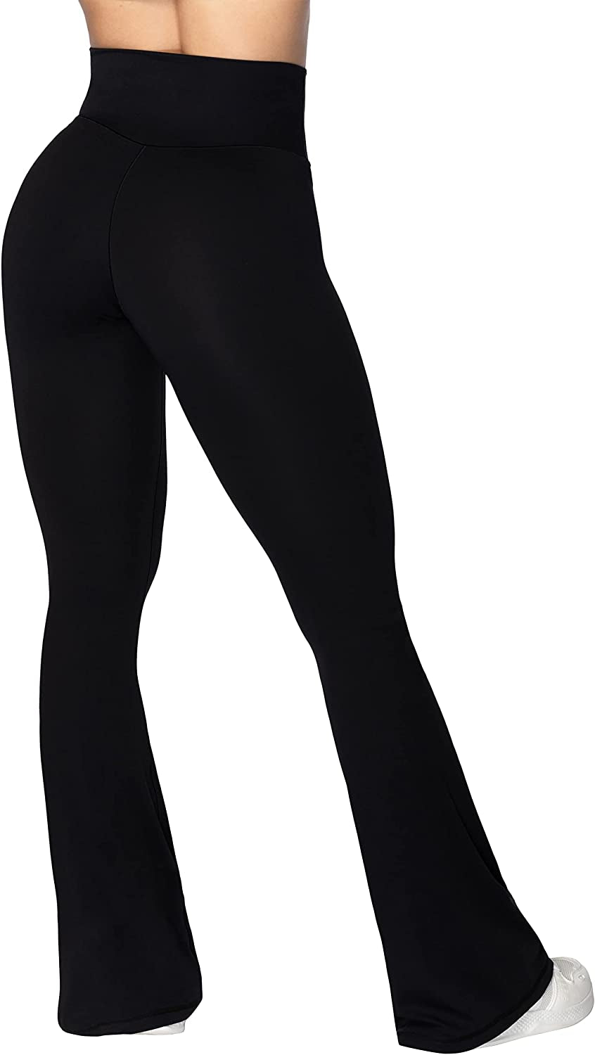 Flare Leggings Crossover Yoga Pants with Tummy Control High-Waisted and Wide Leg