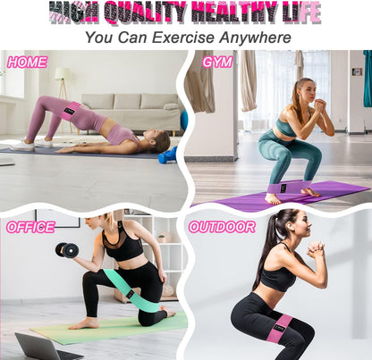 Fabric Resistance Bands Working Out 3 Level Non-Slip Booty Bands Women and Men Loop Exercise Bands